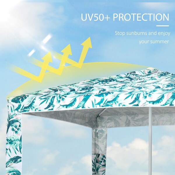 Outsunny Quick Beach Cabana Canopy Umbrella, 6.5' Easy